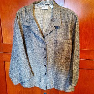 Chico's Design Top, Size 3 Bronze & Black